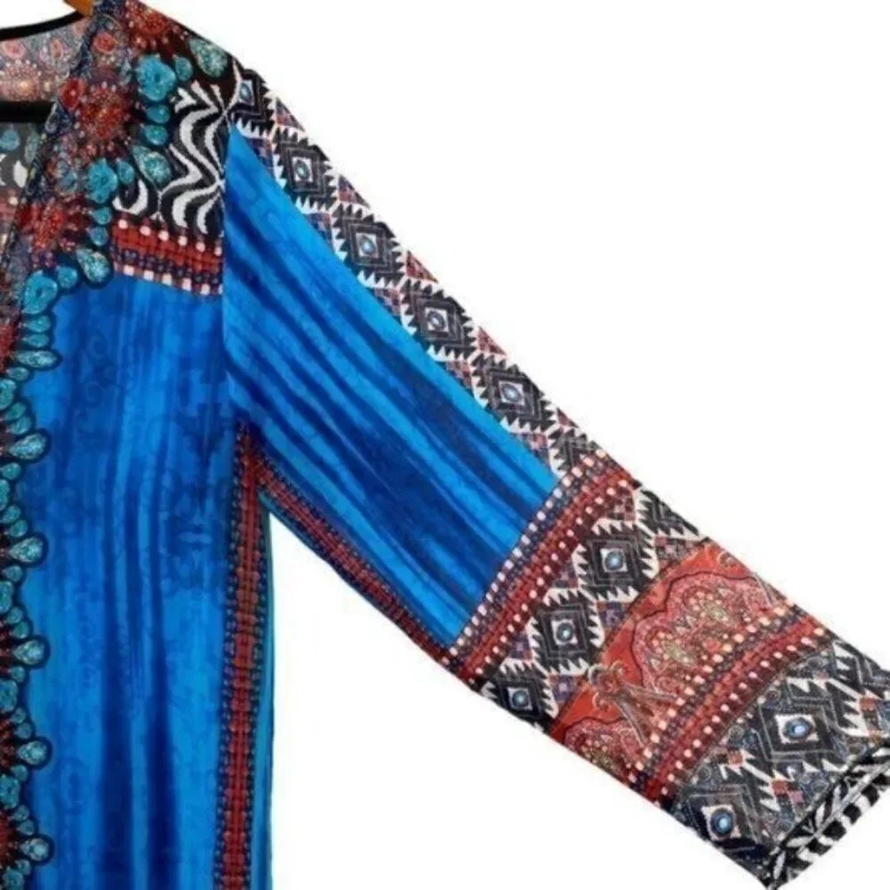 Venus Rhinestone Embellished Beach Maxi Coverup Duster